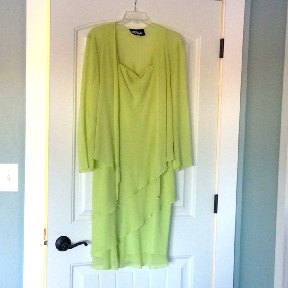 Light lime green formal dress